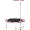 SPORTNOW Trampolino Fitness Ø102 cm con Manico Regolabile su 5 Livelli e Telaio in Acciaio, Rosa | Aosom Italy