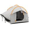Outsunny Tenda per Auto Impermeabile a 3 Porte in Poliestere, PE e Fibra di Vetro, 239x210x210 cm, Grigio e Arancione|Aosom