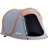 Outsunny Tenda da Campeggio Pop Up Impermeabile con Accessori e Borsa di Trasporto, 245x148x105 cm, Grigio
