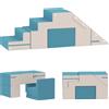 AIYAPLAY Set 2 Costruzioni Morbide per Bambini, in Ecopelle e Schiuma, 131x39x44 cm, Beige e Blu | Aosom Italy
