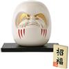 Bambola Daruma bianca giapponese buona fortuna fortuna sicurezza NO EVIL rega...