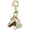 Depesche 11785-091 Charms Express Yourself - Ciondolo per collane e bracciali, Cavallo, Placcato Oro, Come Piccolo Regalo