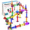 PicassoTiles Marmo Esegui 50 pezzi Set gioco giocattolo pista da corsa con piastrelle magnetiche | Costruzione e apprendimento STEM, Costruzione di magneti educativi | Età 3-8+ anni