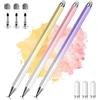 AmberVec Penna per Tablet, Pennino Touch 2 in 1 per iPhone/Samsung/Lenovo/Android, Compatibile con iPad Pro/Mini/Air/Smartphone, Alta Precisione e Sensibilità, 3 Pack (Rosa, Viola, Giallo)