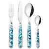GUZZINI Set 24 Posate Blues in Acciaio con Impugnatura in Plastica Decorata - Servizio Tavola Elegante