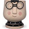 Arpimex Vaso Testa Uomo Occhiali Beige Nero Resina 15×15×16 cm