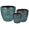 Ad Trend Set 3 Cachepot Ceramica Verde H 23-29-35 cm