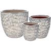 Ad Trend Set 3 Cachepot Ceramica Crema H 23-29-35 cm
