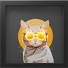 WD LifeStyle Cornice con Inserti Luminosi 30 x 30 Cm Decoro Gatto