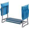 Relaxdays Panca da Giardino Pieghevole Imbottita con Tasche, Supporto Ginocchia e Seduta, 150 kg, Azzurro 50x60x27,5 cm
