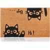 AMARU DOOR MATS Zerbino Hi-Bye Gatto Fibra di Cocco - 70x40cm - Zerbino Ingresso Casa con Superficie Antiscivolo in PVC e Fibra Cocco - Per Corridoi,Porte Esterne-Accessori per la Casa-Design Minimalista Originale