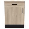 Demeyere Mobile Basso Cucina, 1 Anta e 1 Cassetto, Origan, Legno Ingegnerizzato, Kronberg/Nero Opaco, L 60 x P 60 x H 85 cm