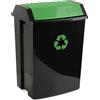 TATAY Contenitore Differenziata con Coperchio Basculante 50L | Interno ed Esterno | Per Sacchetti da 30L a 50L | Anti UV | Plastica Resistente Senza BPA | 40,5x33,5x57,5 cm, Nero, Vetro
