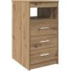 vidaXL Cassettiera Rovere Artigianale 40x50x76 cm in Truciolato, Mobile con cassetti, credenza, credenza con cassetti, Mobile Contenitore
