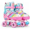 Olsson & Brothers Pattini a 4 ruote per bambini con luci OLSSON Blossom - Taglia regolabile (28-35) tramite pulsante - Cuscinetti ABEC 7 in carbonio - Telaio resistente - Fissaggio regolabile Velcro (32-35)