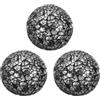 QUARKZMAN 3 Pz Palle Decorative in Vetro 6 cm Sfere Centrotavola in Vetro Mosaico per Decorare Ciotole Vasi Tavolo da Pranzo Festa, Argento Nero