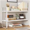 AUSHOPLAH Scaffale organizer da scrivania, scaffale da scrivania in legno, libreria da scrivania (bianco + bianco)