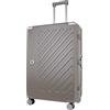 JLY Valigia Rigida 100% Policarbonato Senza Cerniera, Trolley da Viaggio con Doppio Lucchetto TSA, 4 Ruote Girevoli e Manico in Lega di Alluminio, Bagaglio da Stiva (Grigio Kaki, L (77cm 97L))
