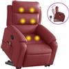 vidaXL Poltrona per massaggi con ausilio per l'assistenza in piedi in Pelle finta rosso vino