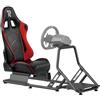 Ranqer Simulator Racing Seat Regolabile In Pelle PU Con Telaio Metallico, Compatibile PC PlayStation Xbox E Volanti Fanatec Logitech MOZA Simagic Thrustmaster, Posizione Di Guida Perfetta