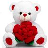 BEJOY orsetto di peluche, orsetto di peluche rosa morbido regalo per San Valentino, 40cm bianco