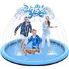 CACSPS Tappetino antiscivolo da 190cm, per bambini e cani, addensante piscina con irrigatore, giocattoli estivi per esterni, piscina per bambini e ragazze o cani da compagnia (blu)