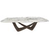 BONTEMPI tavolo fisso a botte con struttura ottone scuro BACH 53.92 220x116 cm - 53.92-M028-CM003