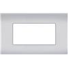 MAPAM PLACCA TECNOPOLIMERI SUN SILVER 4 POSTI COMPATIBILE VIMAR ARKE' SUN P-MAPSUN-P9004-SI
