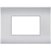 MAPAM PLACCA TECNOPOLIMERI SUN SILVER 3 POSTI COMPATIBILE VIMAR ARKE' SUN P-MAPSUN-P9003-SI
