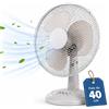 BAKAJI Ventilatore da Tavolo Autoportante Sabbia Potenza 45W Diametro 40cm 3 Velocità