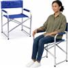 BAKAJI Sedia Regista Struttura in Alluminio Rivestimento Tessuto Oxford Blu 57x48x78cm
