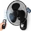 BAKAJI Ventilatore da Parete Nero 40cm con Telecomando Installazione a Muro Silenzioso