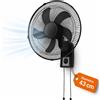BAKAJI Ventilatore da Muro 43cm Nero Raffrescatore Silenzioso 3 Velocità a Parete