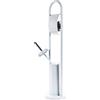BAKAJI Portarotolo con Portascopino per Bagno in Metallo con Spazzolone 20x80cm Bianco