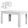 Shally Dogan Tavolo da Pranzo Allungabile Estensibile 90x140 fino a 190 cm Bianco Frassinato