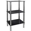 BAKAJI Scaffale Rettangolare 3 Ripiani Rettangolo Nero Libreria Dimensioni 77x30x30 cm