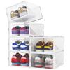 BAKAJI Set 6 Pz Scatole Portascarpe Impilabili 33.5x23x14.5cm Porta Scarpe Salvaspazio
