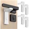 REDTRON Serratura Maniglia Porta, 4 Pezzi Blocco Maniglia Bambini con Adesivo 3M, Chiusure Sicurezza Bambini per Camera Bagno Cucina, Facile Installazione Senza Fori (Bianco)