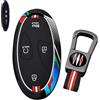 ontto Custodia per chiave auto, adatta per Hyundai Tucson N-Line Azera Kona SX2 EV Ioniq 6 Sante Fe Elantra 2023-2025 accessori silicone cover chiave radio auto accessori 7 tasti nero