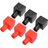 VekAuto Coperture Isolanti Per Terminali Batteria 3 Pezzi PVC | Colore Rosso E Nero, Dimensioni 30x17x17 Mm, Diametro Foro 7 Mm, Universali Per Auto Moto Camion E Imbarcazioni