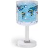 Dalber Lampada da tavolo per bambini, luce da comodino e da notte Kids World Mappa del mondo Pianeta Terra, 40671, G4-4W LED - Lampadina inclusa