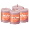 Bolsius Candela rustica a pilastro, rosa antico, confezione da 4, lunga durata di 35 ore, candela per la casa, decorazione d'interni, non profumata, cera vegana naturale, senza olio di palma, 8 x 7 cm