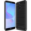 BCASE CUSTODIA B-CASE TPU SILICONE COVER CASE PER HUAWEI Y6 PRIME (2018) CARBON METAL BLACK