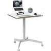 Leitz Ergo Scrivania Ergonomica Sit Stand Mobile con Regolazione Pneumatica dell'Altezza e Ruote Piroettanti, Supporta fino a 20 kg, 80 cm x 60 cm, Gamma Ergo, Bianco, 65360001