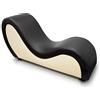 QUIRUMED Poltrona Tantra, Colore Nero-Beige, Divano Coppia, Divano Relax, Similpelle, Ergonomico, 162 x 48 x 48-80 cm