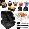 Dictien Teglia Silicone Friggitrice ad Aria per Philips 2000 Serie 6.2L, Air Fryer Accessorie Set per Philips 6.2L NA230, Riutilizzabile Contenitori per Friggitrice ad Aria con Griglia, teglia Dolci/Pane ecc