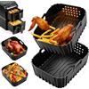 Dictien Teglia Silicone Friggitrice ad Aria per Philips Doppio cestello 10l, Accessories Air Fryer per Philips serie 4000 NA460/00, Riutilizzabile Contenitori per Friggitrice ad Aria