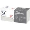Papernet Asciugamani interfogliati piegati a C Papernet 2 veli - 23x32 cm - bianco - fascetta da 152 fogli - 400790