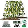 BONJUME Traliccio Per Cetrioli, Supporto Pieghevole A Forma Di A Per Cetrioli Da Giardino 120x120cm Rete A Maglie Per Piante Rampicanti Supporto Per Pomodori Supporto Per Piante Per Fagioli Piselli