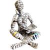 PIGPIGFLY Statua Della Figura di Lettura,Statue Decorative, Figure Decorative, Statuette Decorative Casa, Soggiorno Decorativo Moderno da Appoggiare, Scultura Astratta in Poliresina, Idea Regalo